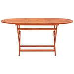 Table pliable de jardin - VIDAXL - 160x85x75 cm - Bois d'eucalyptus massif - Orange - Naturel - Rectangulaire