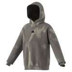 adidas Mixte Enfant Future Icons Allover Print Hooded Sweatshirt Kids, Charcoal/Black, 7-8 Years