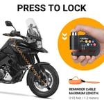 Jamais UTILISÉ]Antivol Moto Bloque Disque Bloc Disque avec Alarme de 110dB Disc Lock Scooter Vélo, 2 Clés/1 Clé en L/Piles de Rechange/Câble de