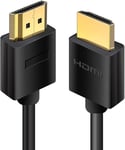 Câble HDMI 4K 3 mètres Câble HDMI 2.0 UHK haute vitesse tressé en PVC 4 K @ 60 Hz à 18 Gbps Câble HDMI compatible 3D,fonction Ethernet,vidéo 4K UHD 2160p,HD 1080p - Noir