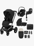 Maxi-Cosi Fame Pushchair, Carrycot and Accessories with Pebble 360 Pro2 Car Seat and FamilyFix 360 Pro Car Seat Base Premium Bundle, Black