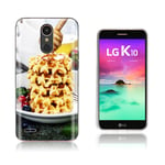 LG K10 2017 softlyfit kohokuvioitu TPU tapauksessa - Vohveli Keltainen