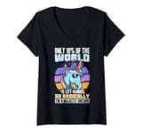 Womens Only 10% of the world is left handed I'm a majestic Unicorn V-Neck T-Shirt