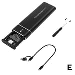 Adaptateur de boîtier en aluminium pour SSD M.2 NVMe,USB C 3.1 Gen2,10Gbps vers NVMe PCIe,boîtier externe pour SSD M2 NVMe 2230/2242/2260/2280 - Type black NGFF NVME