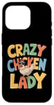 Coque pour iPhone 16 Pro Crazy Chicken Lady Farm Œufs frais Coq Agriculteur de volaille