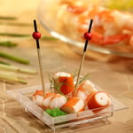 Finger food firkantet plasttallerken 7x7 cm glassklar 50-pakning