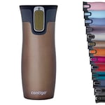 Contigo West Loop Autoseal Travel, Thermique en acier inoxydable, Fiole à vide, Gobelet étanche, Tasse à café avec couvercle facile à nettoyer sans BPA, Latté, 470 ml