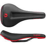 SDG 812367017801 Selle Bel-Air 3,0 Max Lux/Alu-Noir/Rouge Adulte Unisexe, Nera/Rossa, Taille Unique