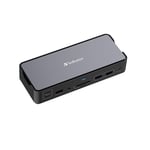 Verbatim USB-C Pro Station d'accueil 15 en 1 Hub multiport vers HDMI 4K et 8K, USB-A et USB-C, PD 80 W, AUX, Lecteur de Carte pour Mac/Windows Laptop et Autres