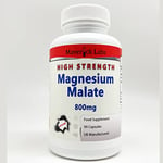 Magnesium Malate Pure Capsules 800mg Per Capsule - NO Fillers - Vegetarian and Vegan Safe