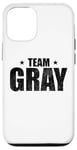 Coque pour iPhone 15 Pro Gris Nom de famille Anniversaire Gris Nom de famille