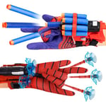 Jinhuaxin 2 Set for Spider Web Shooter, Launcher Wrist Toys Set Contains 2 Gloves, 2 Launchers, 5 Soft bullet, 5 Sucker Darts, 5 Suction Cup Darts, Launcher Gloves Toy Fulfills your Hero Dreams