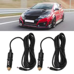 2 Pcs DC 12V Car Power Supply Cable Cigarette Lighter Cord Male Plug For