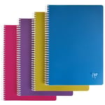 Linicolor Cahier spirales A4 - 21 x 29,7 cm 100 pages 90g seyès coloris Intense bloc 50 feuilles