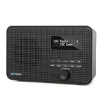 LEMEGA DR1S Portable DAB/DAB+ Digital Radio,Handheld FM Radio,DAB Radio with Bluetooth,Kitchen FM Radio,Dual Alarms, Clock,Snooze,40 Preset Stations,Headphones-Out,Mains powered and Batteries,Black