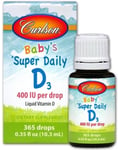 Carlson Labs Baby's Super Daily D3 400IU 10mcg Liquid Vitamin D 365 Drops 10 ml