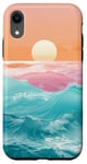 Coque pour iPhone XR Wavy Colors Minimal Beachly Sunset Phone Cover