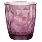 Bormioli Rocco Diamond Glass 1 pièce (couleur rock, violet, verres à boire 305 ml, lavables au lave-vaisselle, verre à eau, pour cocktails/eau)