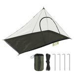 EFUTURETIME Grand Moustiquaire Camping, 240X140X110cm, Moustiquaire Voyage Léger Portable, Tente Exterieur Anti Moustique, Moustiquaire Exterieur avec Porte Zippé, Toit Pavillon-Vert