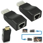 RJ45 CAT5E CAT6 Cable Adapter Extension Connector Pair For 4K HD HDMI Extender