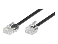 Goobay - Telefon/Nätverkskabel - Rj-45 (4-Stifts) (Hane) Till Rj-11/Rj-14 (Hane) - 6 M - Platt - Svart