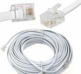 20m Meter Rj11 To Rj-11 Adsl Broadband Internet Router Modem Dsl Phone Cable Uk