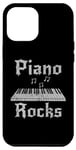 Coque pour iPhone 12 Pro Max Piano Rocks, pianiste musicien rock Goth