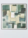 John Lewis 'Green Bricks' Textured Framed Canvas Print, 100 x 100cm, Green