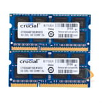 Crucial 2x 8GB 2Rx8 PC3L-12800S SODIMM RAM Laptop Memory Intel DDR3L 1600Mhz @DD