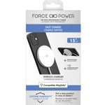 Chargeur induction Garantie à vie Compatible MagSafe 15W Blanc Force Power
