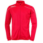 Uhlsport Football Stream 22 Classic Jacket Kids, Red/White, Smartbreathe Pique Brushed Outdoor Sports, Size 30/32