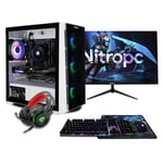 PC Gamer complet Nitropc Pack Silver Plus - Intel i5-12400F, RTX 3050 6Go, RAM 16Go, M.2 1To, Win11, WiFi - Écran 24 FullHD et accessoires