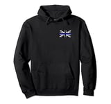 Back the Blue Union Jack Flag to Support UK Thin Blue Line Pullover Hoodie