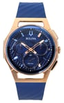 Bulova Marc Anthony CURV Chronograph Blue Dial Quartz Men's Watch 97A185