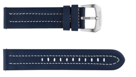 Detomaso Bracelet pour Montre. en Cuir Bleu de 22 mm avec Boucle en Argent NEUF