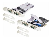 Startech.Com 4-Port Serial Pcie Card, Quad-Port Pci Express To Rs232/Rs422/Rs485 (Db9) Serial Card, Low-Profile Bracket Incl., 16C1050 Uart, Taa-Compliant, For Windows/Linux, Taa Compliant - Level-4 Esd Protection (Ps74adf-Serial-Card) - Seriell Ada