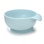 Chicco Bol en Silicone avec ventouse pour Bébés, Résistant, Facile à Nettoyer Assiette pour Aliments Semi-Liquides avec Poignée Ergonomique - dès 6 Mois, Bleu Clair