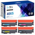 LxTek Purify CLT-P406C Compatible Cartouches de Toner pour Samsung C460W pour Samsung C460W CLX 3305 3300 3305W pour Samsung Xpress C460W C410W CLP 360 365 CLT-K406S (Noir Cyan Magenta Jaune, 4-Pack)