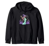 Spooky Halloween Witch Baby Bump for Pregnant Woman Zip Hoodie