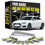 BMTxms Canbus LED-inredningsljussats för Audi A3 S3 RS3 8L 8V 8P A4 B5 B6 B7 B8 A5 S5 8TA 8T3 A6 C5 C6 C7 Dome Trunk Tillbehör White