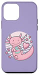 Coque pour iPhone 12 mini Kawaii Axolotl Milk Lover Retro Sun Mignon Chibi Axolotl