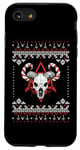 Coque pour iPhone SE (2020) / 7 / 8 Eerie Baphomet Pull de Noël gothique en corne de canne à sucre d'orge