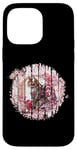 Coque pour iPhone 14 Pro Max Fleur de cerisier Chat Guerrier Fleur de samouraï