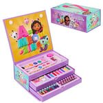 Gabby's Dollhouse Coloriage Fille Malette Dessin Enfant + 40 Pcs Peinture Crayons de Couleur Feutres Coloriage Coffret Idée Cadeau Gabby et la Maison Magique (Multicolore)