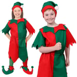 Childs Elf Costume Christmas Festive Santas Little Helper Xmas Fancy Dress