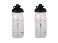 ZEFAL Pack Sense Soft 65 No-Mud - Lot de Deux Bidons Velo et VTT - Gourde Sport Souple et Inodore - Bidon Eau Sans BPA - Tetine Silicone - Translucide, 2 x 650 ml