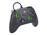 PowerA XBGP0190-01, Spelplatta, PC, Xbox One, Xbox One S, Xbox One X, D-pad, Home-knapp, Menyknapp, Välj-knapp, Kabel, USB, Svart, Lime