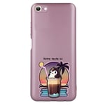 Coque rose pour Iphone 7 8 SE pingouin bubble et hawaii