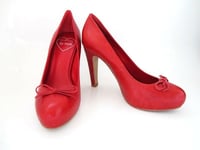 Happy Valentine By Noe High Heel Women Pump Court Shoes Red