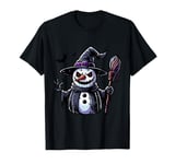 Scary Halloween Snowman Witch Hat Costume Spooky Season T-Shirt